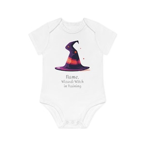Body a maniche corte biologico personalizzato per bambini mago/strega