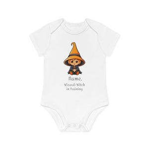 Body a maniche corte biologico personalizzato per bambini mago/strega
