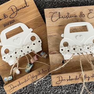 Geldgeschenk Hochzeit - Individuell - Personalisiert - Holz - Lasergravur