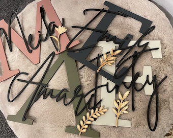 Nameplate made of wood. Individual - personalized - children's room decoration