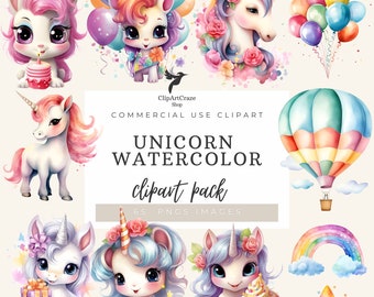 Lindo Unicornio Clipart, Uso Comercial, Unicornio Png, Clipart Unicornio Mágico, Descarga Instantánea, Estrellas Arco Iris, Unicornio Kawaii, Clip Art Arco Iris