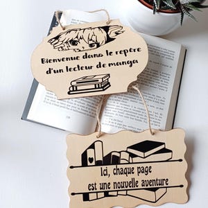 Door sign | Bedroom decoration | Manga & book reader sign | Original gift for book lovers