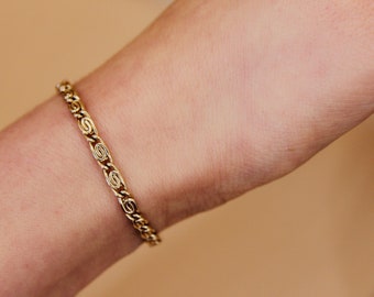 Gold Vintage Swirl Chain Bracelet