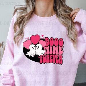 Boo mine Forever pink Valentine Ghost PNG Valentines Couples ghost download Cute Love Ghosts design girlfriend vday sublimination