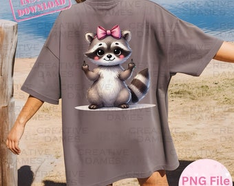 Mapache de dedo medio descarado, lindo pero salvaje, divertido panda basura, sarcástico, divertido y sarcástico, humor adulto, sigue siendo basura, diseño gráfico para sublimación