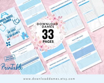 Mindful Nurses Planer Printable, Krankenschwester-Selbstfürsorge-Journal, Reflection Dankbarkeitstagebuch, Pflege-Wellness-Planer Digitaler Download