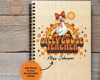 Skurril Herbst Lehrer Gans Design für Sublimation Sofort Download Silly Goose Club PNG Lustig niedlich Kürbis orange Regenbogen Klassenzimmer Dekor