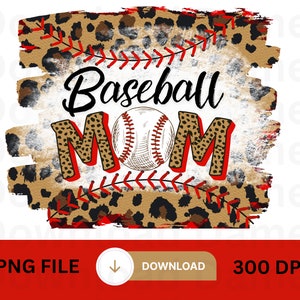 Leopard Baseball Mom Png Sublimation Design Download Sports Mom Png Baseball Mom Leopard Png Baseball clipart wall decor Baseball season