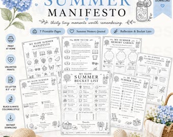Slow Living Journal Printable Memory Keeping Workbook Soft Life Planner Romanticize Your Life seasonal Reflection Pages Mindfulness PDF