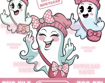 Lindo dedo medio Fantasmas Bougee Rosa Coquette arco Dedo medio haciendo el gesto del dedo medio Moderno espeluznante caliente desordenado png Chica espeluznante y femenina Fantasma de San Valentín