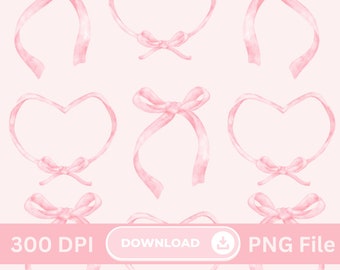 Kokette Rosa Bögen Trendige Ästhetische Wandkunst Sweatshirts Zeitschriften Glasdose Tassen PNG transparenter Hintergrund 300 dpi Download Sublimation