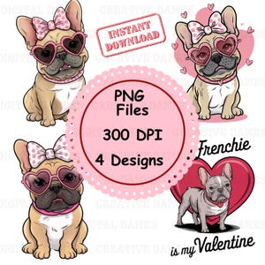 Cute Be my Valentines Day French Bull Dog breed PNG File Frenchie sublimation clipart Coquette Girly Girl Vday bulldog puppy love download