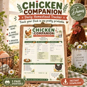 Chicken Egg Tracker Printable, Backyard Chicken Planner, Egg Collection Log, Flock Health & Homestead Care Sheet, Backyard chicken Coop