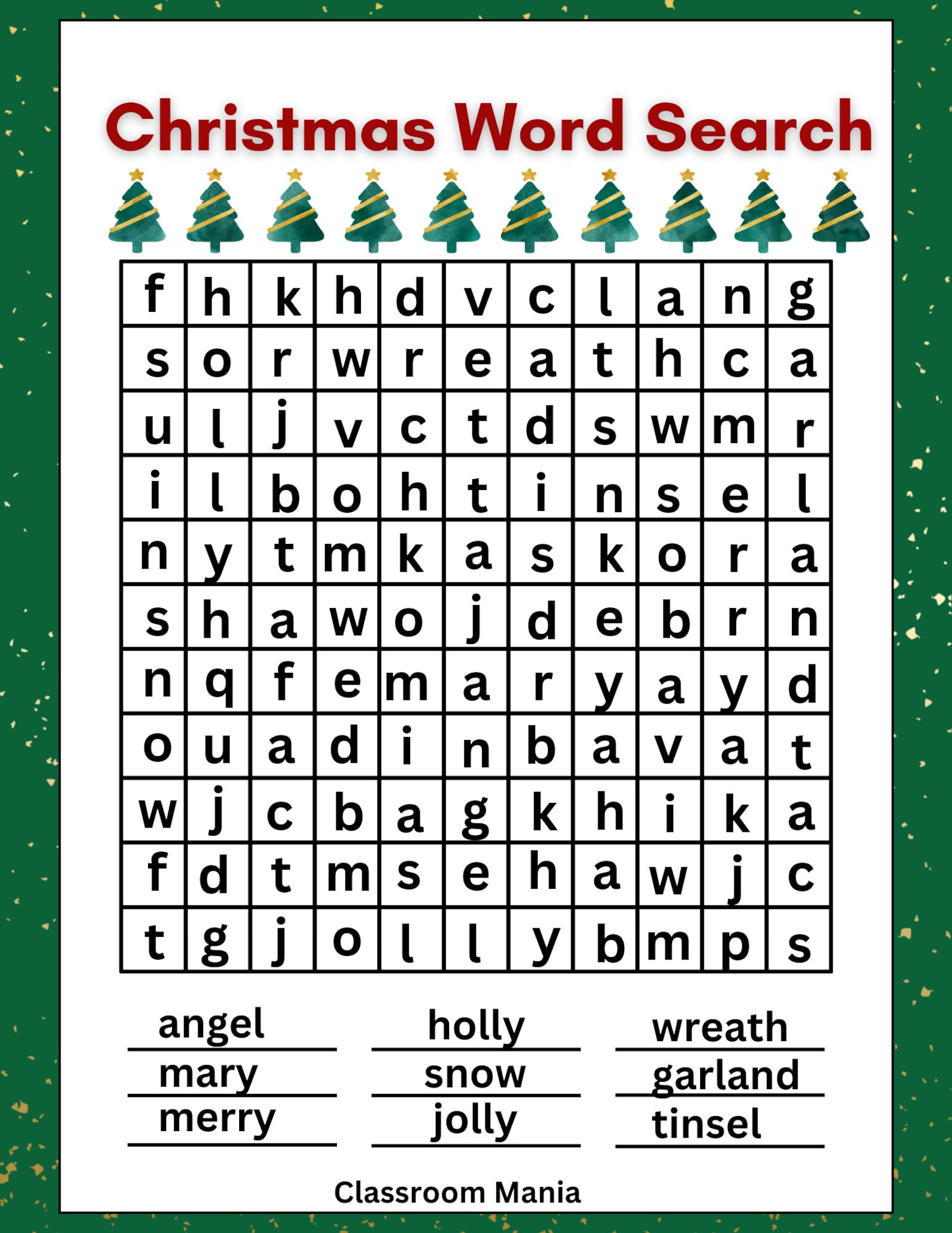 Christmas Word Searches - Etsy