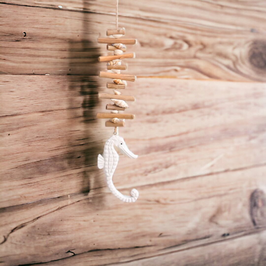 Driftwood Seahorse Wall Art, Handmade Wall Hanging Decor, Wooden Fish