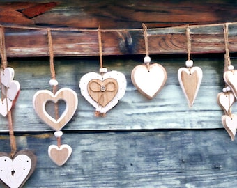 Wall Hanging Wooden Heart Gifts For Valentines, Handmade Wall Hanging Decor, Wooden Heart Decorations, Wall Hanging Gifts For Valentines Day