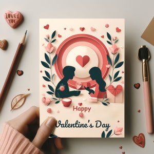Valentijnsdag wenskaart, zacht en aangenaam, Canvas sjabloon