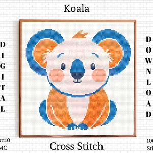 Koala Cross Stitch | Koala Cross Stitch Pattern | Koala Cross Stitch Kit | Koala Embroidery Design | Koala Embroidery Pattern