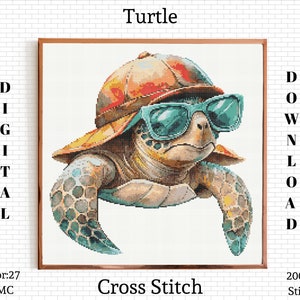 Turtle Cross Stitch Pattern | Turtle Embroidery Design | Turtle Cross Stitch | Turtle Cross Stitch Kit