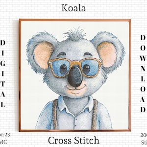 Koala Cross Stitch | Koala Cross Stitch Pattern | Baby Cross Stitch Kit | Koala Embroidery Design | Baby Embroidery Pattern