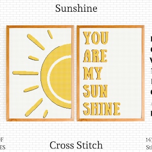 Sun Cross Stitch Pattern: Sunshine Embroidery (Digital Download)