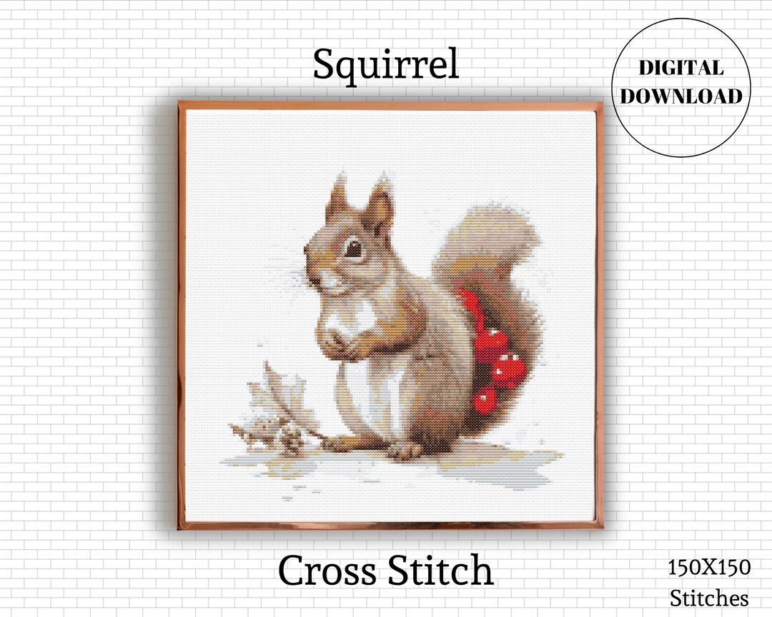 Cross Stitch Pattern Design Squirrel Cross Stitch PDF Instant Download ...