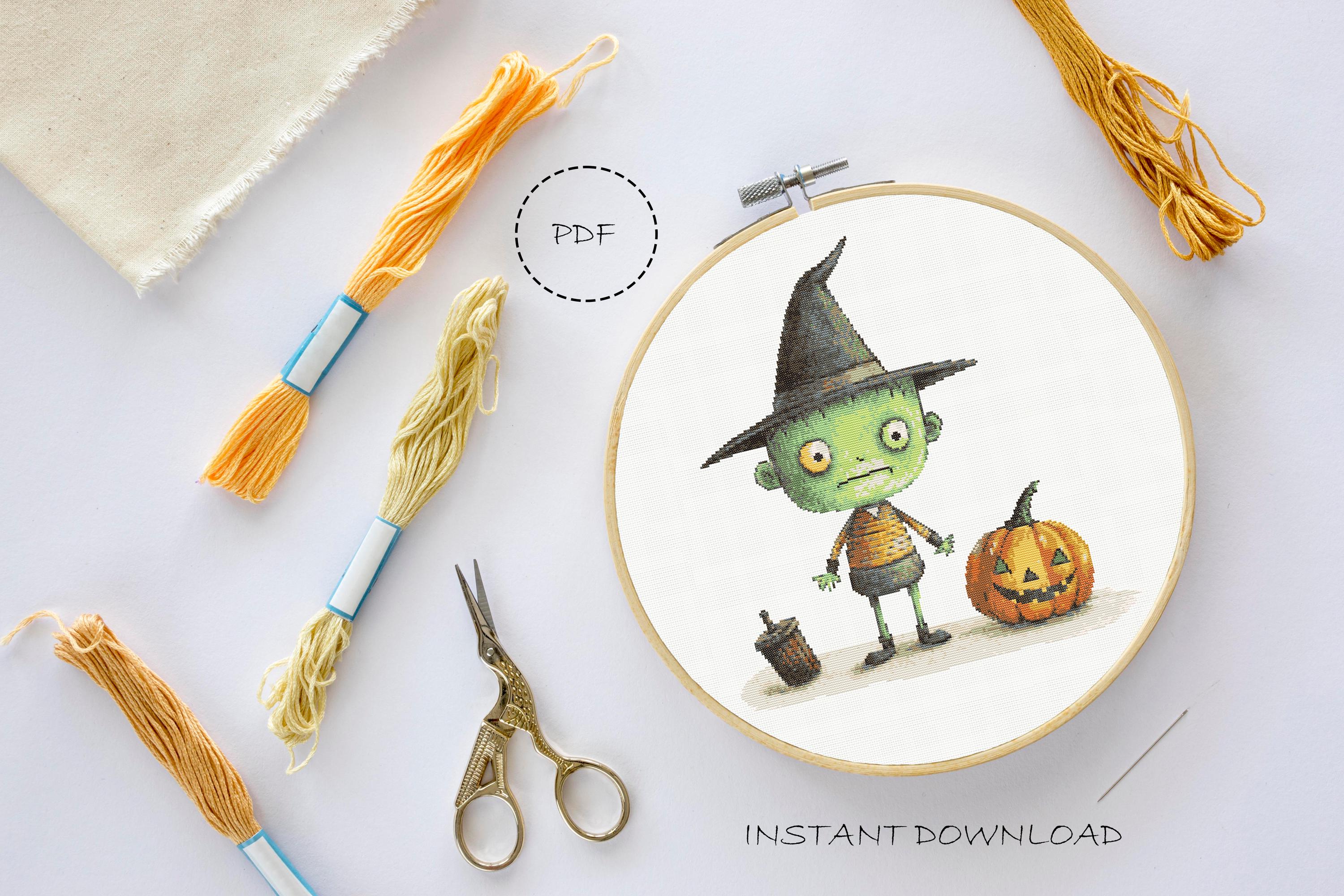 Zombie Pattern Stitch Halloween Zombie Boy Cross Stitch Pattern (digital Download) - Etsy