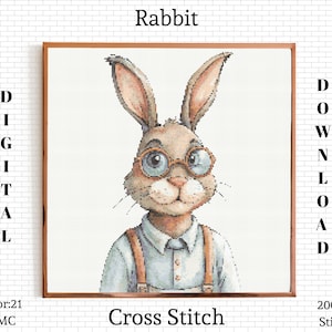 Rabbit Cross Stitch | Rabbit Cross Stitch Pattern | Baby Cross Stitch Kit | Rabbit Embroidery Design | Baby Embroidery Pattern