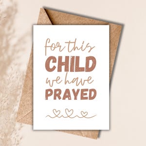 Tarjeta de Baby Shower Imprimible / Cristiana / Tarjeta de Baby Shower Minimalista Neutral / Tarjeta de Baby Shower Digital / Descarga Instantánea / Para Este Niño