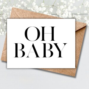Tarjeta imprimible para recién nacido / Baby Shower minimalista / Felicitaciones a la mamá / Regalo de embarazo / PDF imprimible / Descarga instantánea