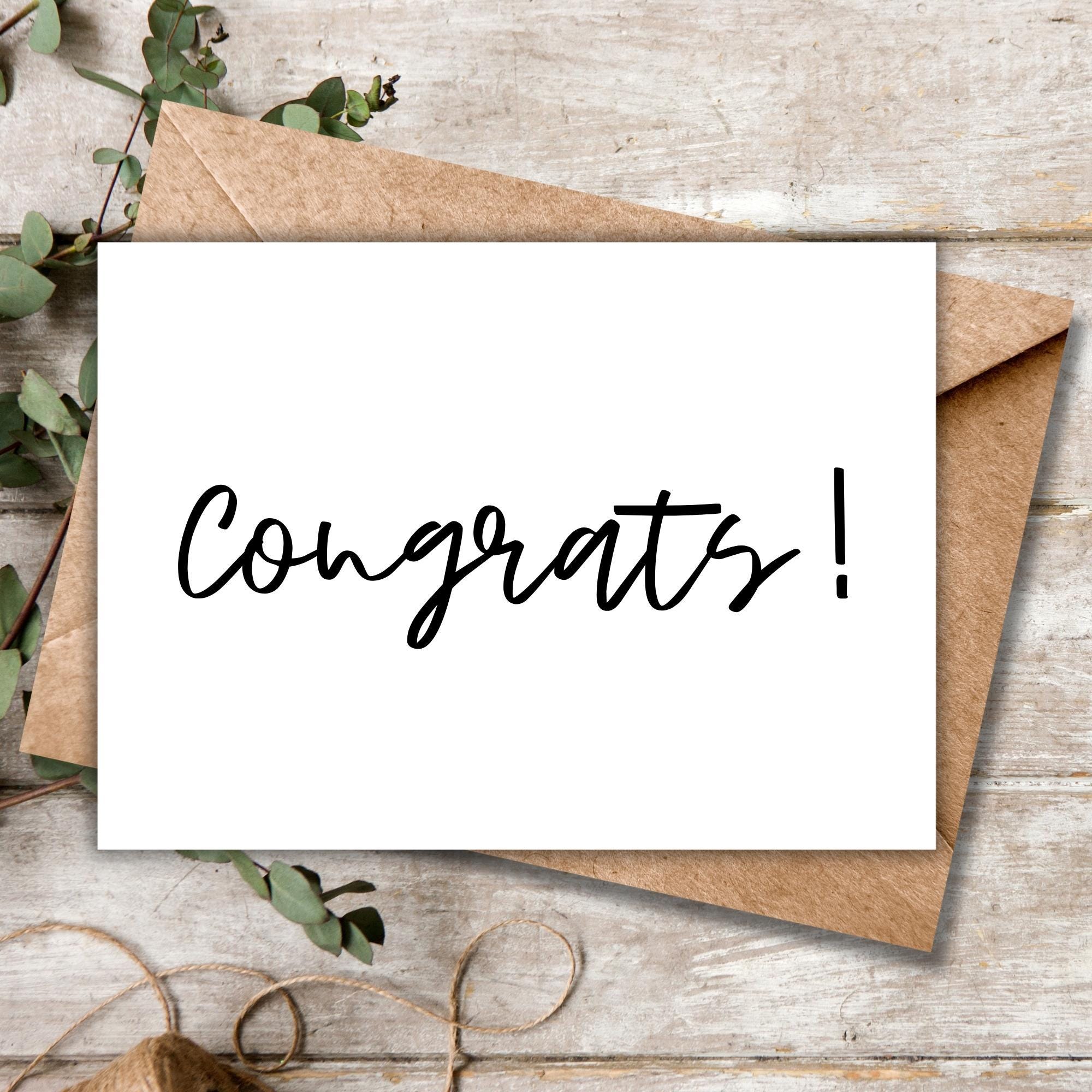 Printable Congrats/congratulations Card | Minimal Greeting Card