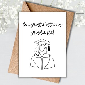 Biglietto di congratulazioni stampabile per la ragazza laureata / Celebrazione della cerimonia di liceo / Ultimo anno / Download digitale / Orgoglioso di te / Università