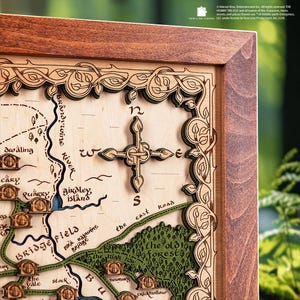 The Shire 3D Karte - Geschenk für Buchliebhaber - The Shire Hobbit Fan Geschenk