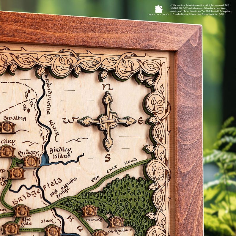 The Shire 3D Map • Unique Wooden Wall Decor • Perfect Gift for Lord of ...