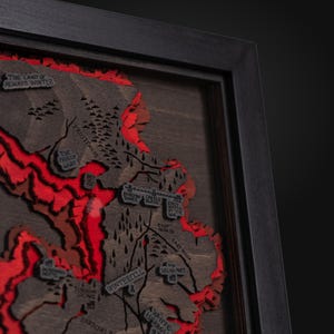 Mapa de madera 3D de Poniente: regalo personalizado para lectores. Regalo de Juego de Tronos para amantes de los libros de fantasía.