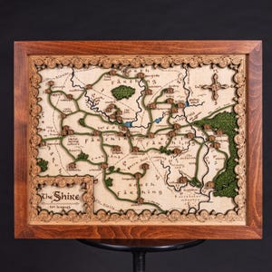 Mappa 3D della Contea - Regalo perfetto per papà - Un regalo da fan degli Hobbit della Contea per lui