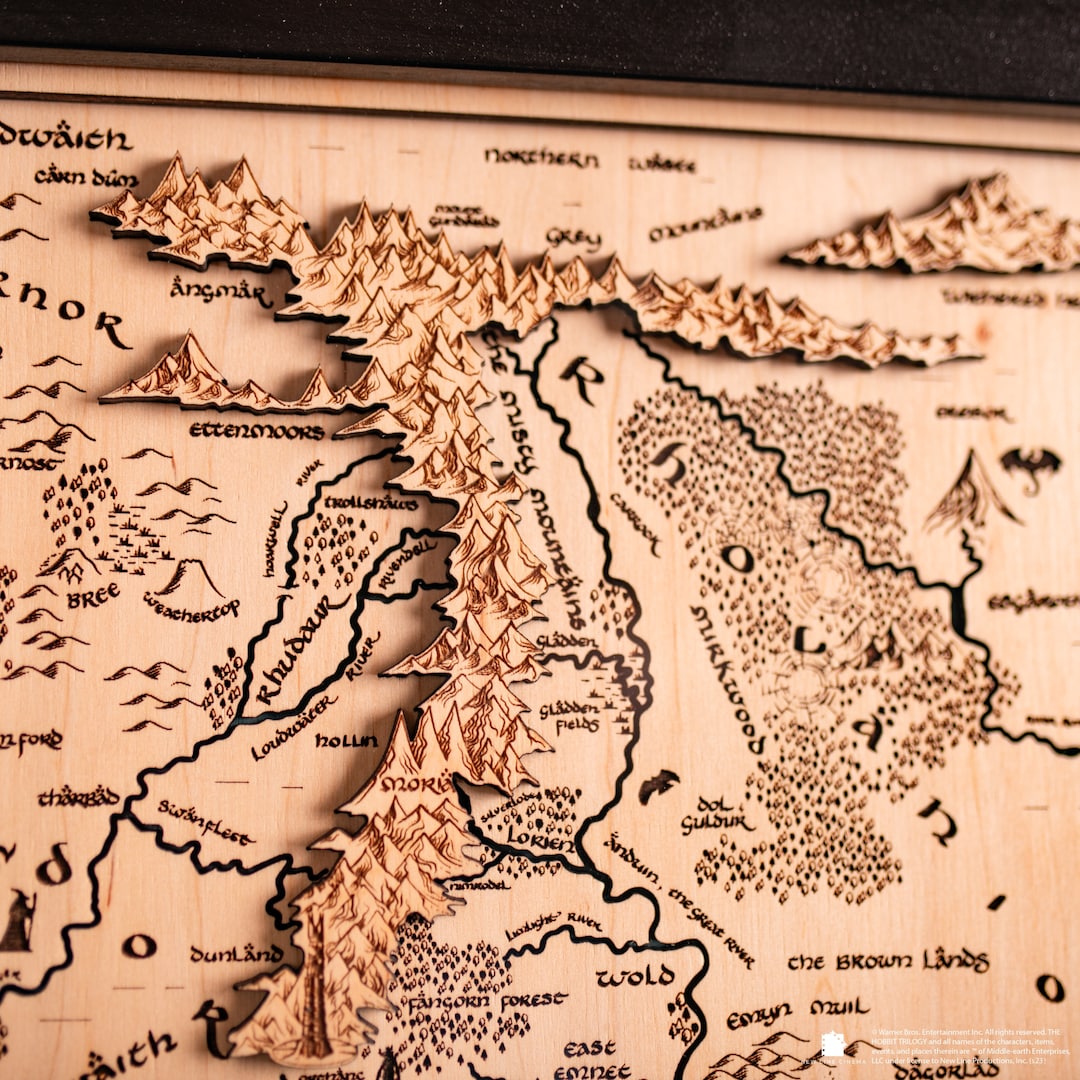 Middle Earth 3D Wood Map - Etsy