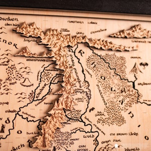 Mittelerde 3D Holz Landkarte