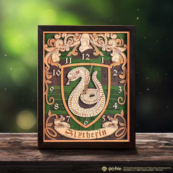 SLYTHERIN 3D WALL CLOCK, Hogwarts, Harry Potter, Hogwarts Houses