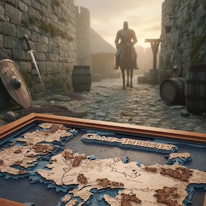 Game of Thrones 3D-kartlampa - House of The Dragon originalkarta - 3D-trädekoration från Westeros från De sju kungadömenas era