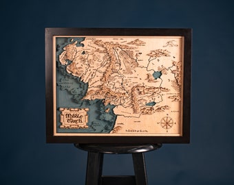 Middle Earth 3D Wood Map