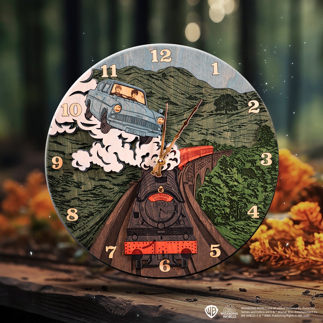 Hogwarts Express 3D Wall Clock - Harry Potter Wall Art, Harry