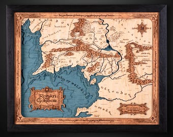 Rohan and Gondor 3D Wood Map