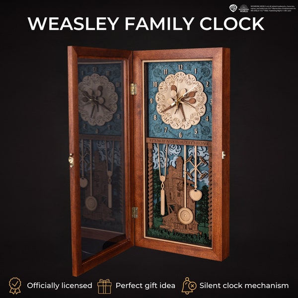 WEASLEY FAMILY CLOCK - Harry Potter Gift - Wizarding Gift - Mom's Gift - Harry Potter Family Clock