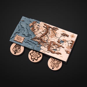 Mittelerde 3D Schlüsselhalter mit Schlüsselanhängern - Unvergessliches Geschenk für Leser - Tolkien Fan Geschenk für Buchliebhaber