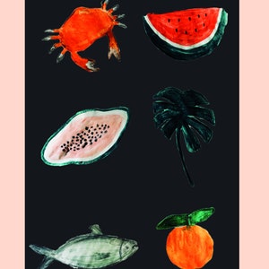 Postal del paraíso, pintada a mano