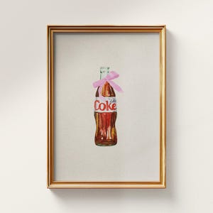 Diet Coke Pink Ribbon Print, Girly Wall Art for Bedroom Decor, Digital Download