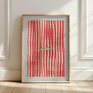 Download digitale, stampa artistica di sardine, arte murale di moda, arte murale da cucina, poster di sardine, poster di cibo da cucina, stampa artistica di ragazza cool