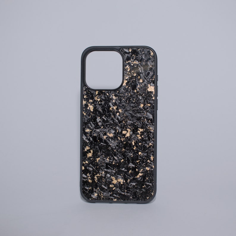 Carbon Fiber Phone Case With Gold Flake Handmade Real Etsy