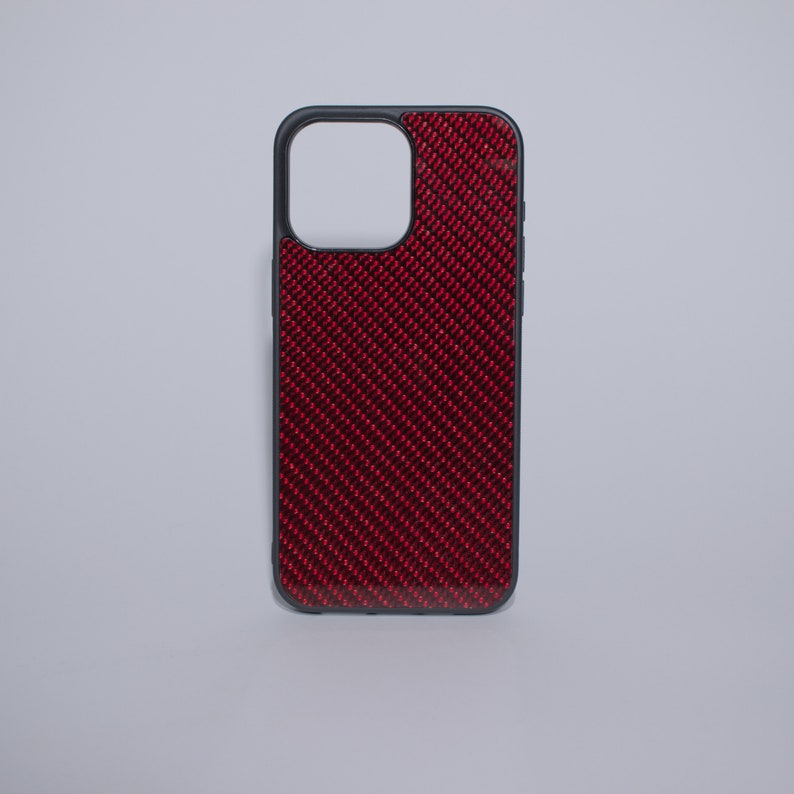 Red Carbon Fiber Phone Case Handmade Real Carbon Fiber iPhone 15, 15